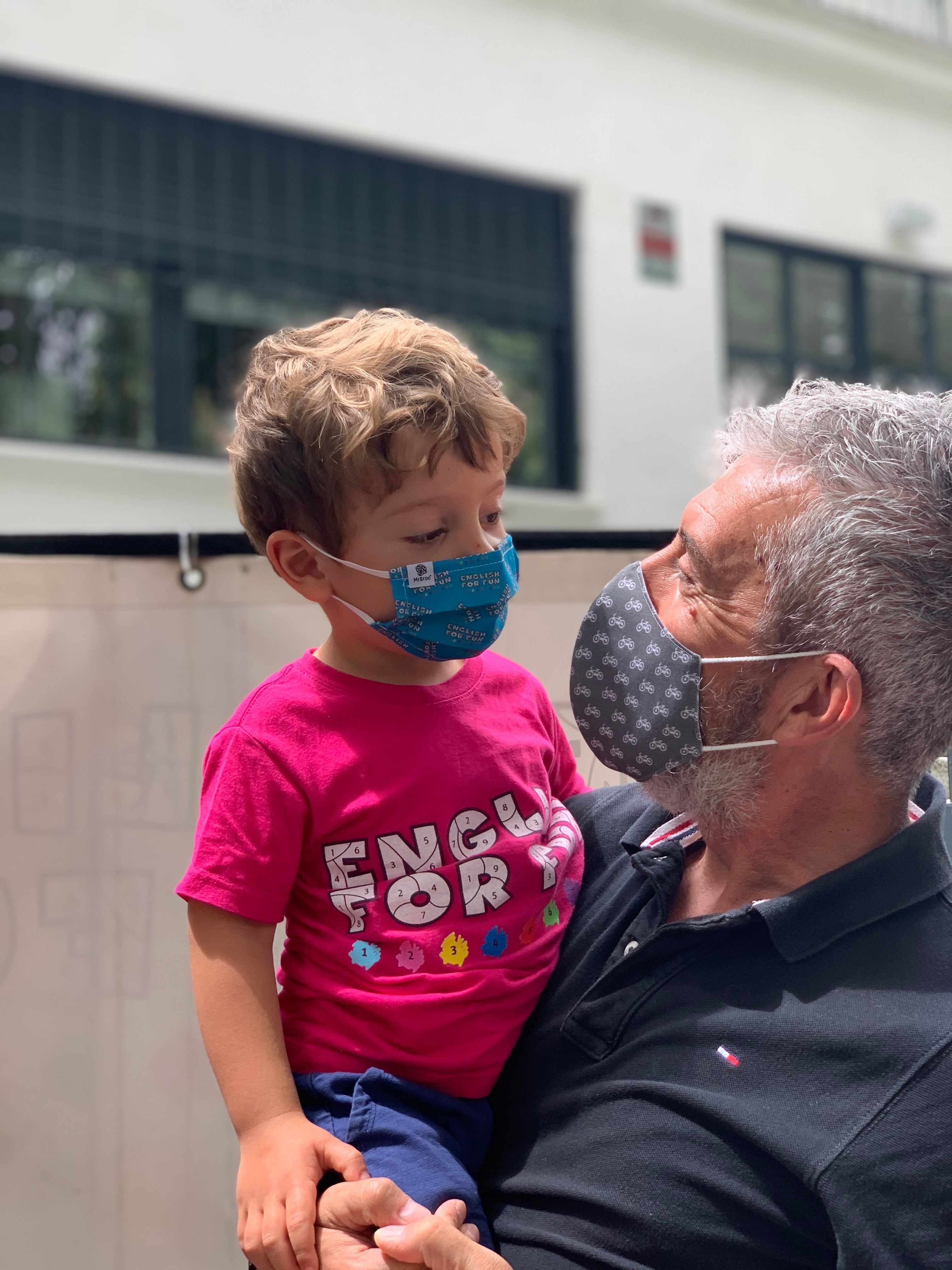 Father and Son MASK UP for a better world