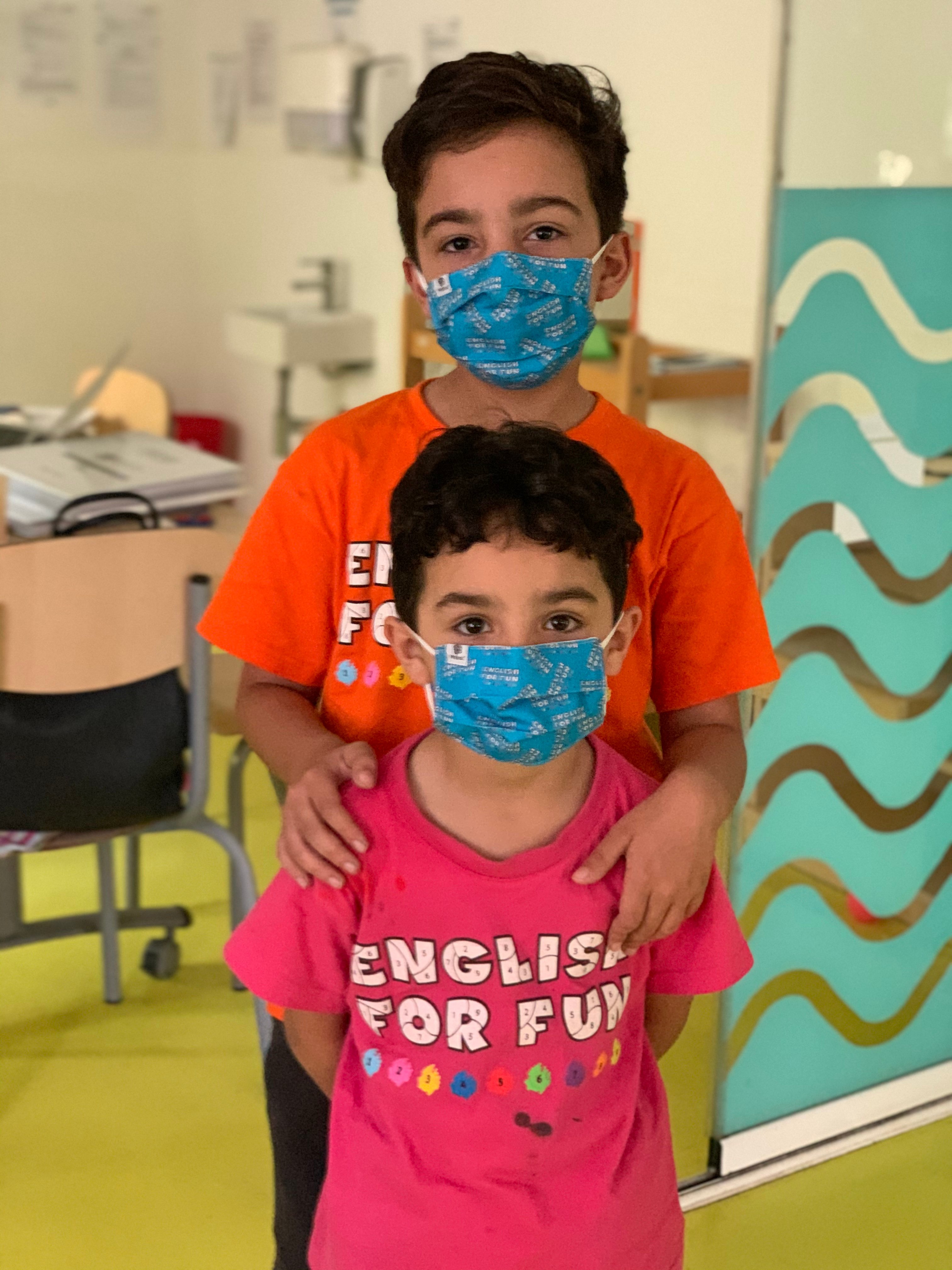 Our brothers even wear matching masks!